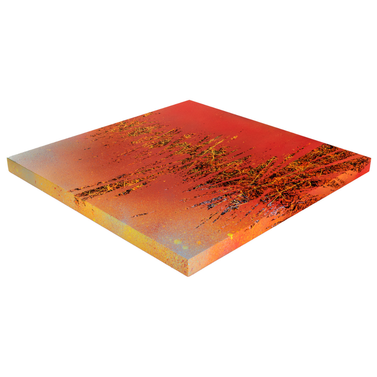 sans titre 
 2025-02. Acrylique et encres à alcool sur bois. 50 x 50 cm. 
2025 – Dominique Vial