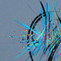 sans titre 
 2025-03b. Acrylique, encre pigmentée et encre à alcool sur papier. 21 x 14.8 cm. 
2025 – Dominique Vial