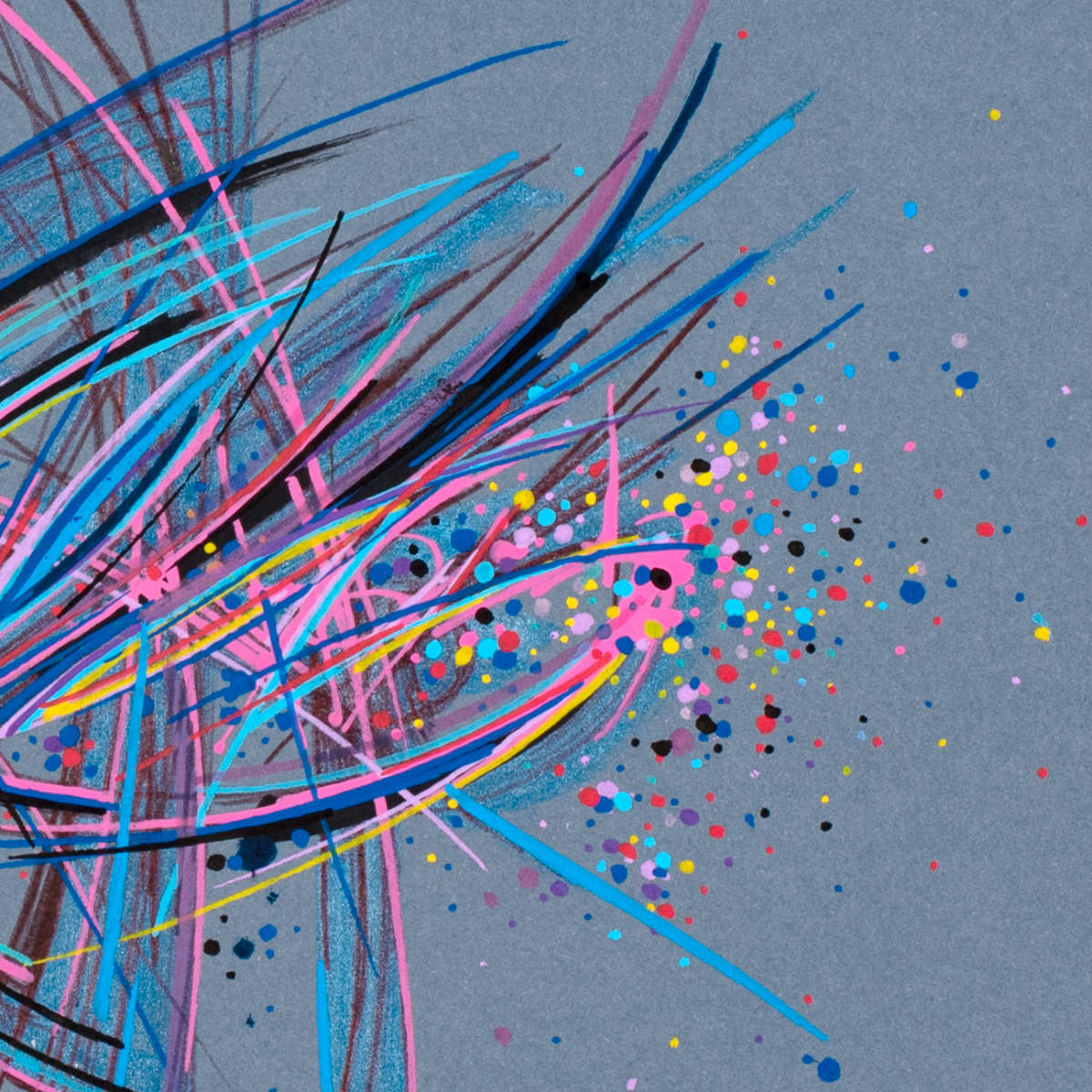 sans titre 
 2025-03b. Acrylique, encre pigmentée et encre à alcool sur papier. 21 x 14.8 cm. 
2025 – Dominique Vial