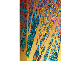 sans titre 
 2025-04. Acrylique, encre pigmentée et encre à base d’alcool sur bois. 50 x 50 cm. 
2025 – Dominique Vial