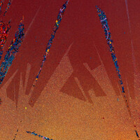 sans titre 
 2025-04. Acrylique, encre pigmentée et encre à base d’alcool sur bois. 50 x 50 cm. 
2025 – Dominique Vial