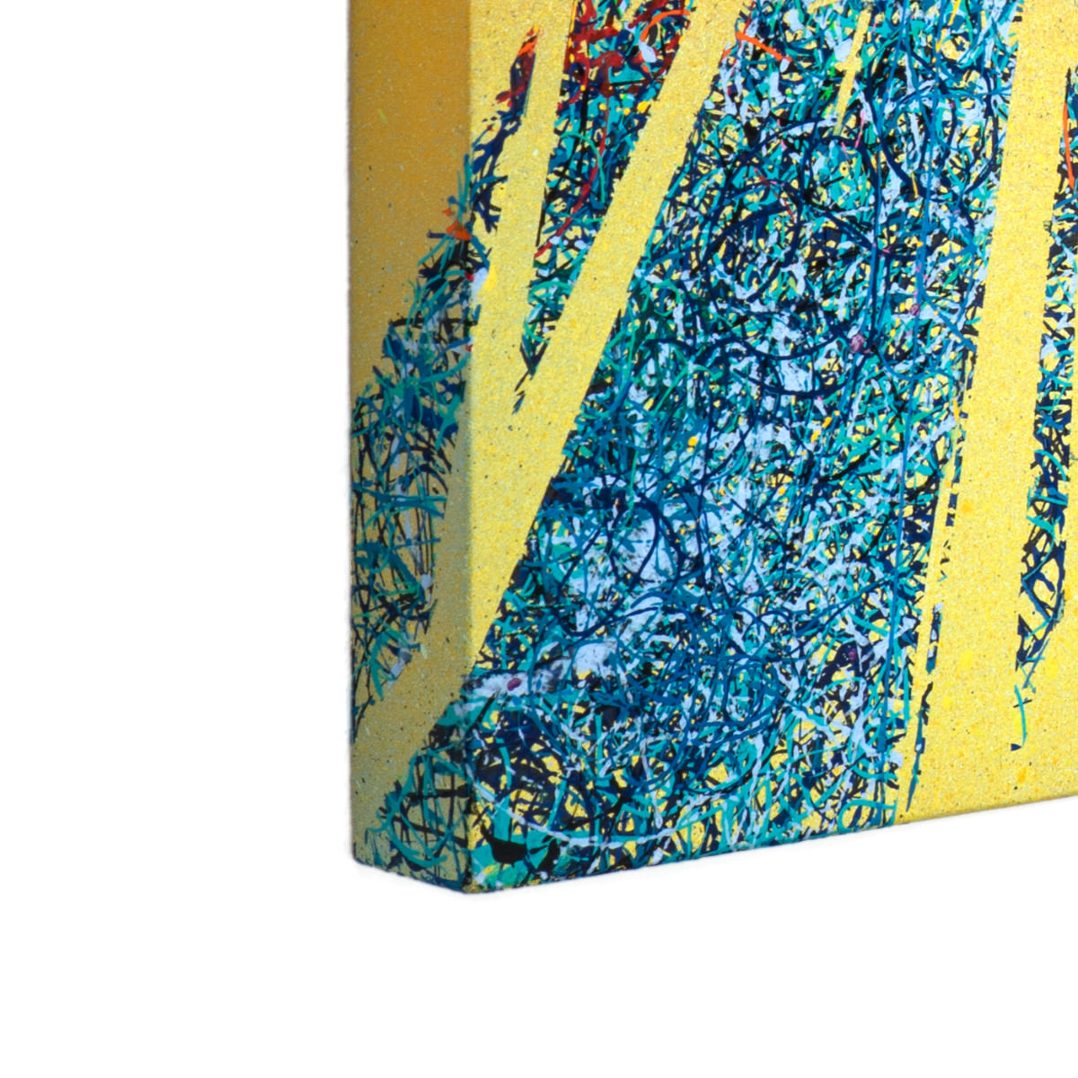 sans titre 
 2025-04. Acrylique, encre pigmentée et encre à base d’alcool sur bois. 50 x 50 cm. 
2025 – Dominique Vial