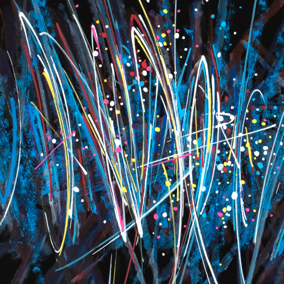 sans titre 
 2025-06b. Acrylique et peinture solidifiée sur papier Yupo. 21 x 14.8 cm. 
2025 – Dominique Vial