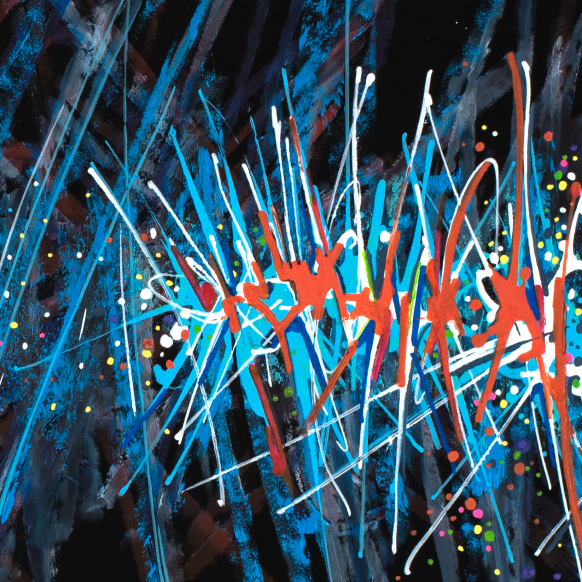 sans titre 
 2025-06b. Acrylique et peinture solidifiée sur papier Yupo. 21 x 14.8 cm. 
2025 – Dominique Vial