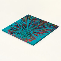 sans titre 
 2025-09. Acrylique, peinture solide et encre à alcool sur bois. 30 x 30 cm. 
2025 – Dominique Vial