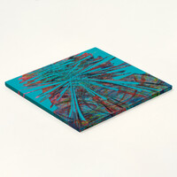 sans titre 
 2025-09. Acrylique, peinture solide et encre à alcool sur bois. 30 x 30 cm. 
2025 – Dominique Vial