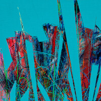 sans titre 
 2025-09. Acrylique, peinture solide et encre à alcool sur bois. 30 x 30 cm. 
2025 – Dominique Vial