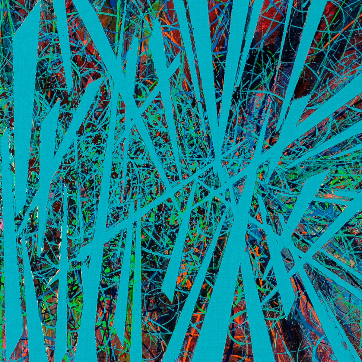 sans titre 
 2025-09. Acrylique, peinture solide et encre à alcool sur bois. 30 x 30 cm. 
2025 – Dominique Vial