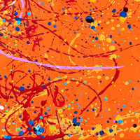 sans titre 
 2025-10. Acrylique, peinture solide et encre à alcool sur bois. 20 x 20 cm. 
2025 – Dominique Vial