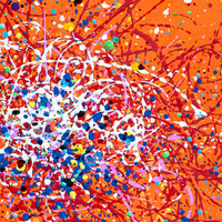 sans titre 
 2025-10. Acrylique, peinture solide et encre à alcool sur bois. 20 x 20 cm. 
2025 – Dominique Vial