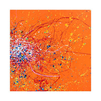 sans titre 
 2025-10. Acrylique, peinture solide et encre à alcool sur bois. 20 x 20 cm. 
2025 – Dominique Vial