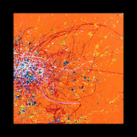 sans titre 
 2025-10. Acrylique, peinture solide et encre à alcool sur bois. 20 x 20 cm. 
2025 – Dominique Vial