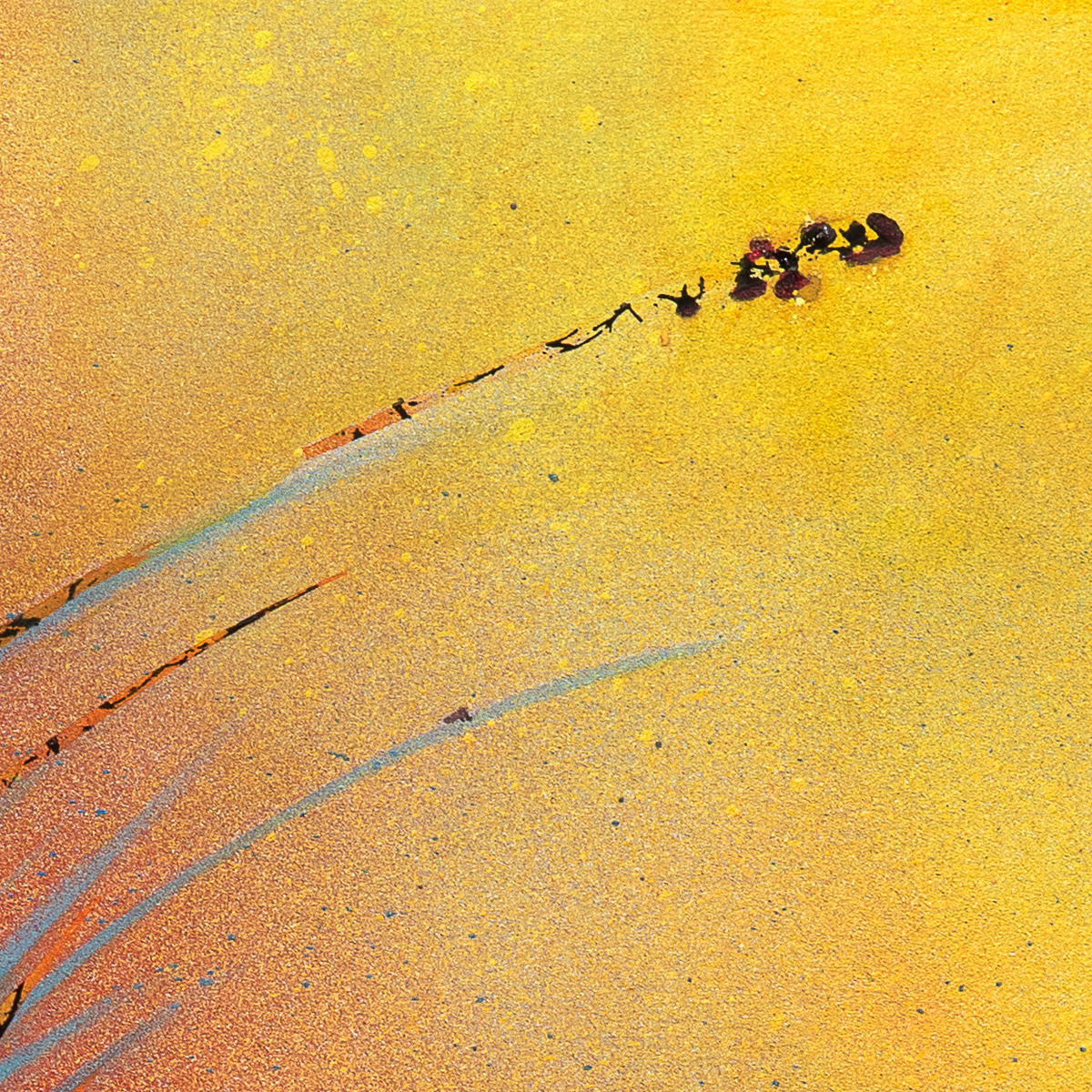 sans titre 
 2025-11. Acrylique, peinture solide et encre à alcool sur bois. 50 x 50 cm. 
2025 – Dominique Vial