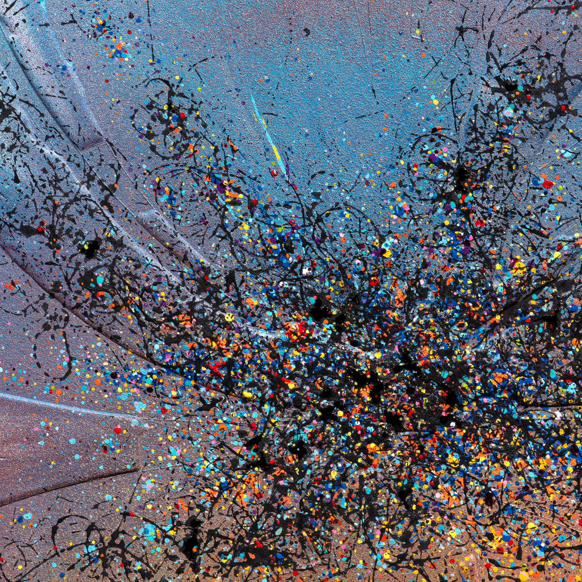 sans titre 
 2025-12. Acrylique, encres à alcool et gesso sur bois. 30 x 30 cm. 
2025 – Dominique Vial