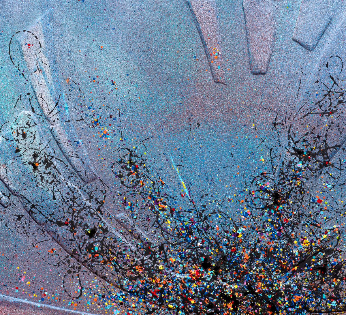 sans titre 
 2025-12. Acrylique, encres à alcool et gesso sur bois. 30 x 30 cm. 
2025 – Dominique Vial