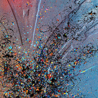 sans titre 
 2025-12. Acrylique, encres à alcool et gesso sur bois. 30 x 30 cm. 
2025 – Dominique Vial