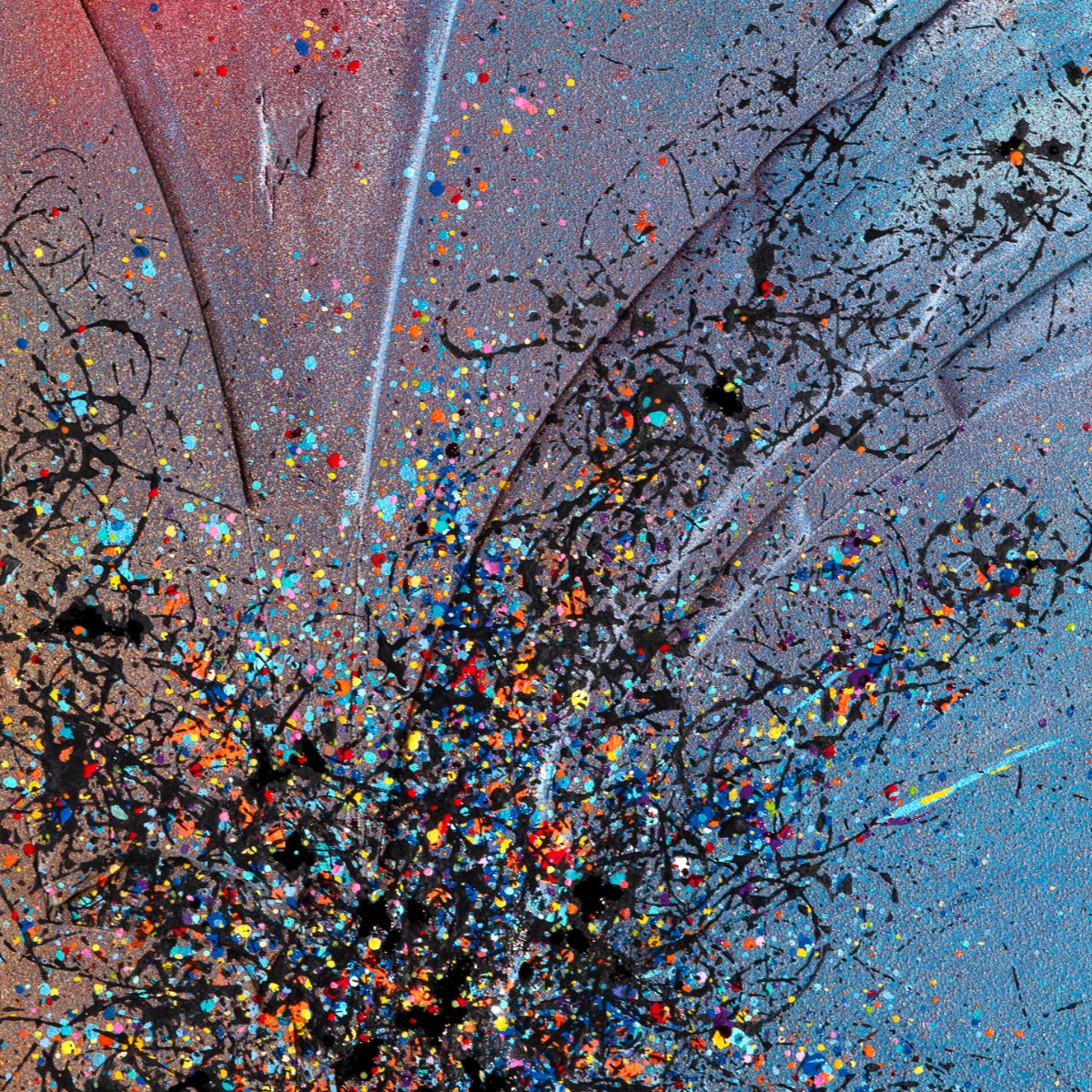 sans titre 
 2025-12. Acrylique, encres à alcool et gesso sur bois. 30 x 30 cm. 
2025 – Dominique Vial