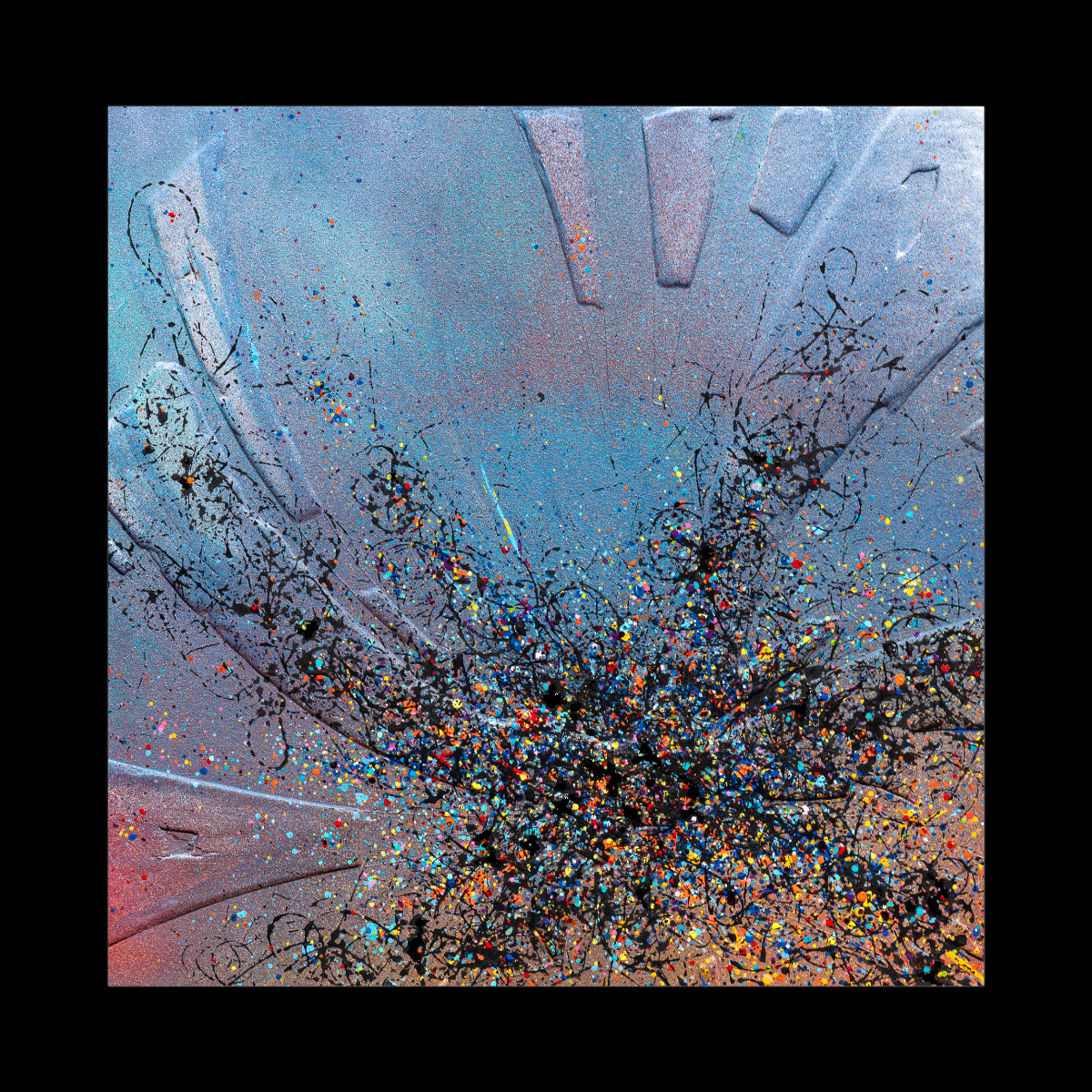 sans titre 
 2025-12. Acrylique, encres à alcool et gesso sur bois. 30 x 30 cm. 
2025 – Dominique Vial