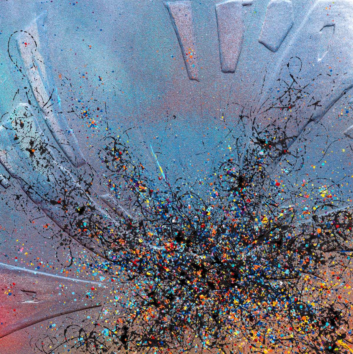 sans titre 
 2025-12. Acrylique, encres à alcool et gesso sur bois. 30 x 30 cm. 
2025 – Dominique Vial