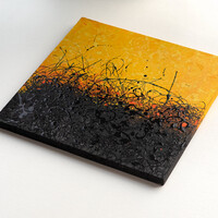 sans titre 
 2025-13. Acrylique et encres à base d’alcool sur bois. 20 x 20 cm. 
2025 – Dominique Vial