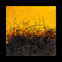 sans titre 
 2025-13. Acrylique et encres à base d’alcool sur bois. 20 x 20 cm. 
2025 – Dominique Vial