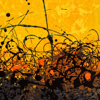 sans titre 
 2025-13. Acrylique et encres à base d’alcool sur bois. 20 x 20 cm. 
2025 – Dominique Vial