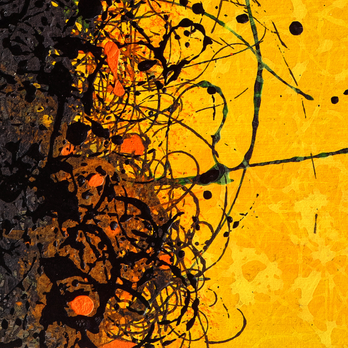 sans titre 
 2025-13. Acrylique et encres à base d’alcool sur bois. 20 x 20 cm. 
2025 – Dominique Vial