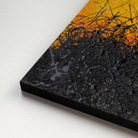 sans titre 
 2025-13. Acrylique et encres à base d’alcool sur bois. 20 x 20 cm. 
2025 – Dominique Vial