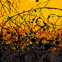 sans titre 
 2025-13. Acrylique et encres à base d’alcool sur bois. 20 x 20 cm. 
2025 – Dominique Vial