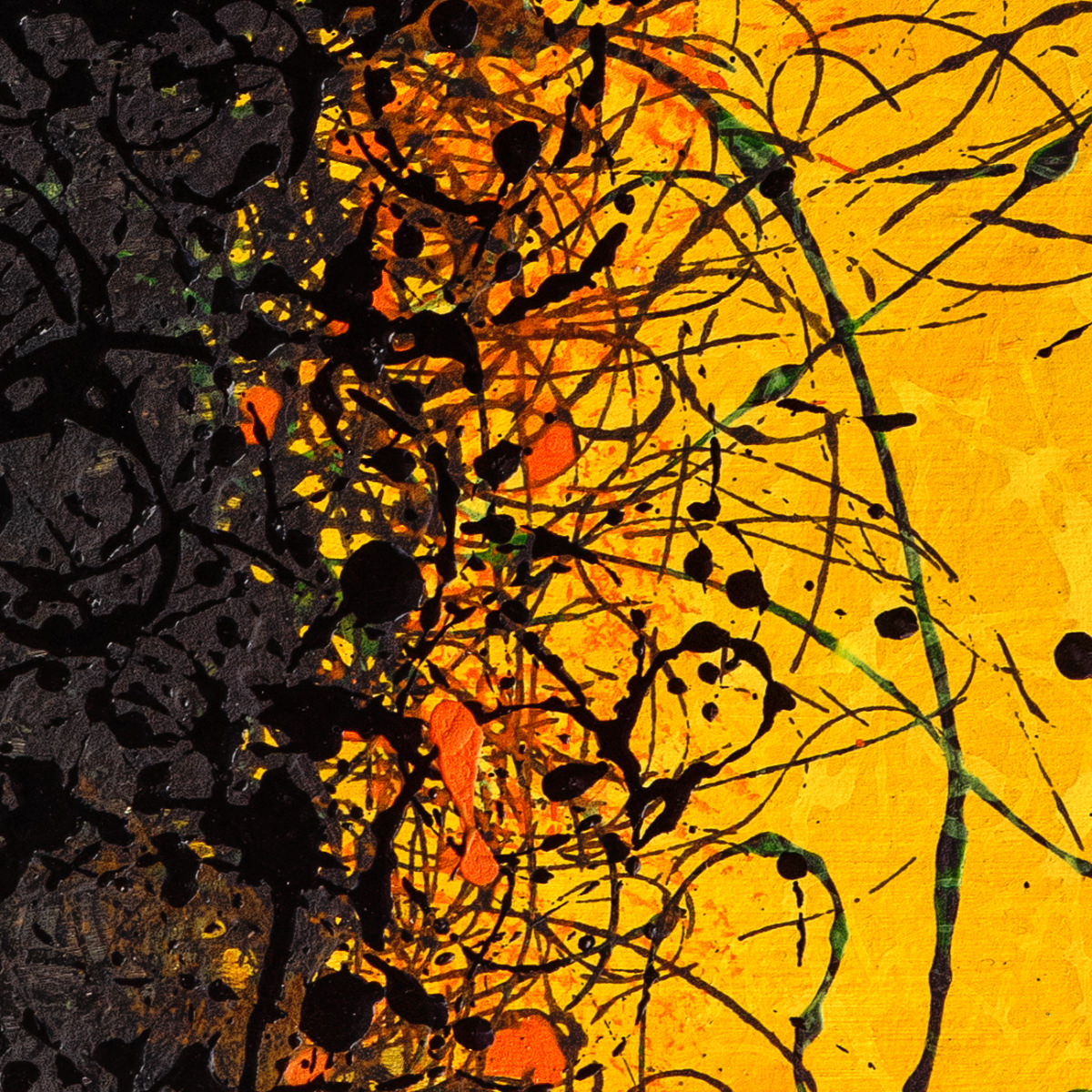 sans titre 
 2025-13. Acrylique et encres à base d’alcool sur bois. 20 x 20 cm. 
2025 – Dominique Vial