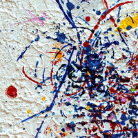 sans titre 
 2025-14. Acrylique, encres à alcool, peinture solide et gesso sur bois. 20 x 20 cm. 
2025 – Dominique Vial