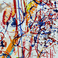 sans titre 
 2025-14. Acrylique, encres à alcool, peinture solide et gesso sur bois. 20 x 20 cm. 
2025 – Dominique Vial